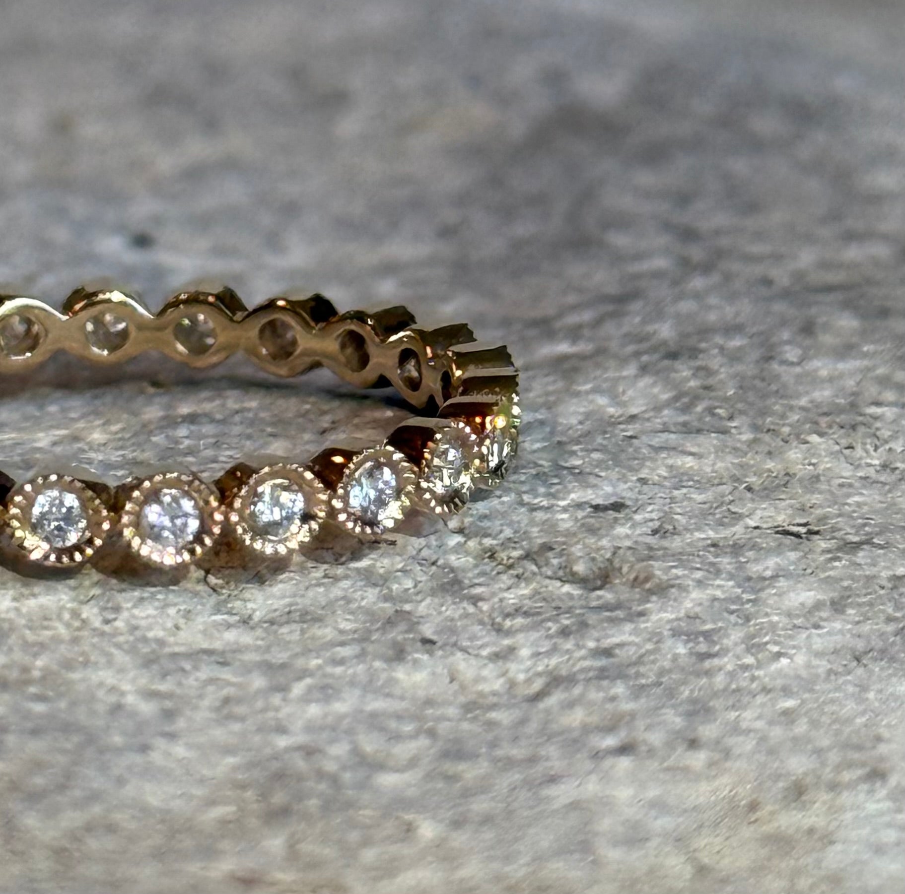 LARK BAND || Vintage Inspired Circle Diamonds 14k Gold Ring