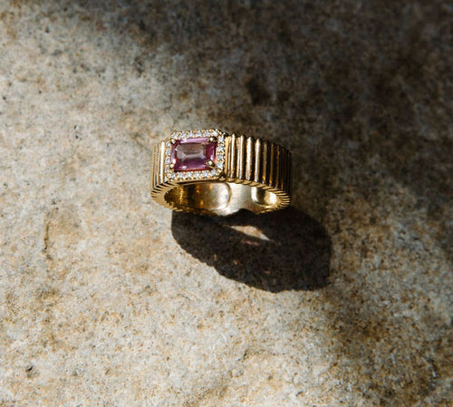 AURORA RADIANCE || Pink Sapphire Signet Ring