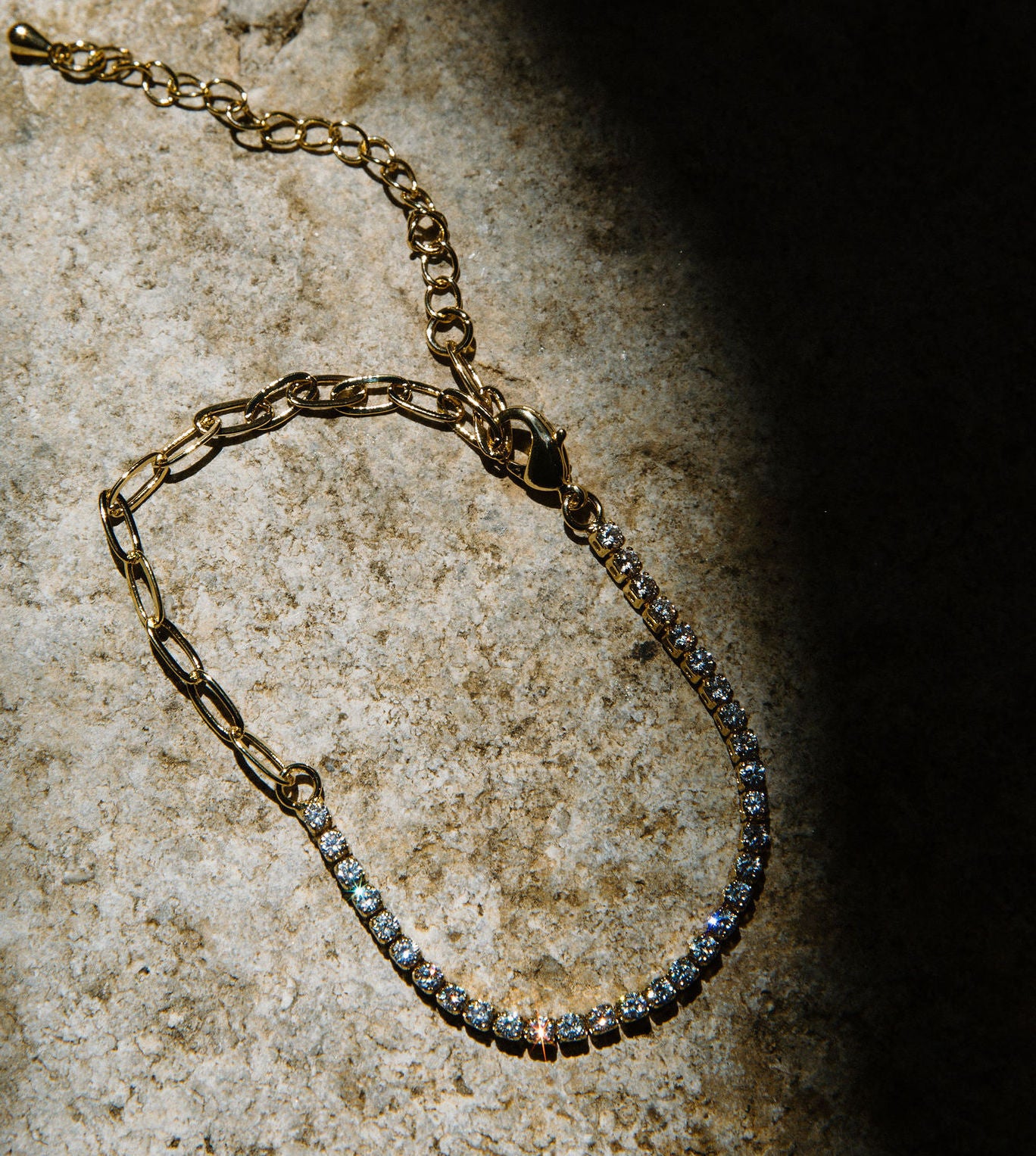 LINKED IN LIGHT || Paperclip + Diamond Bracelet