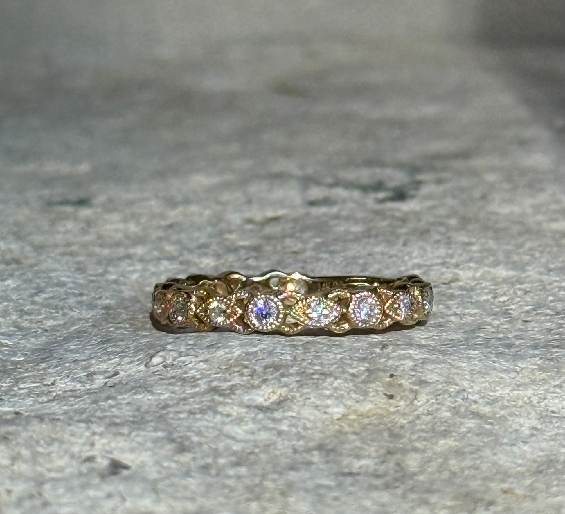 MARIGOLD BAND || Vintage Inspired Stacking Diamond + 14k Gold Ring