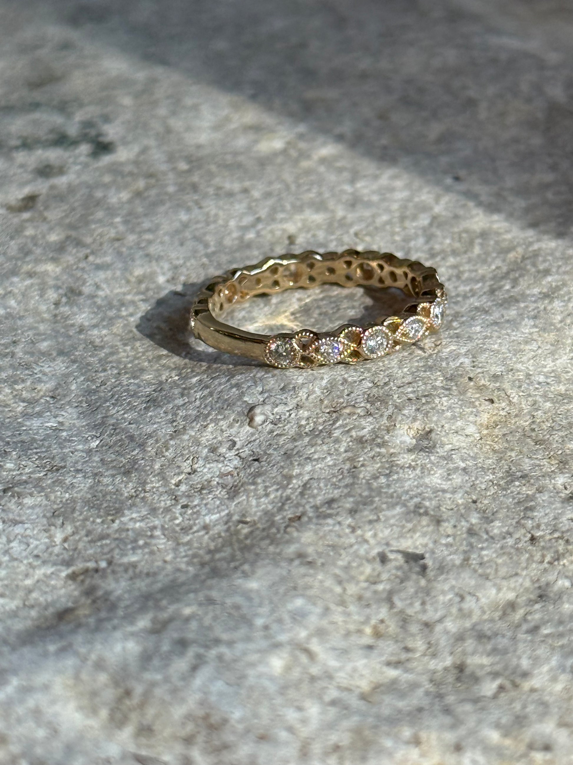 MARIGOLD BAND || Vintage Inspired Stacking Diamond + 14k Gold Ring