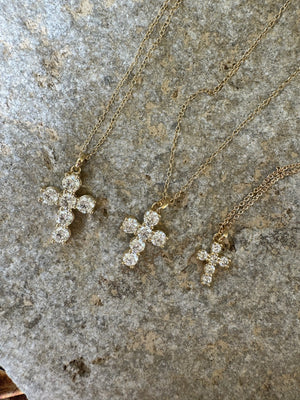 MEDIUM LUMINOUS CROSS || Diamond Cross Necklace