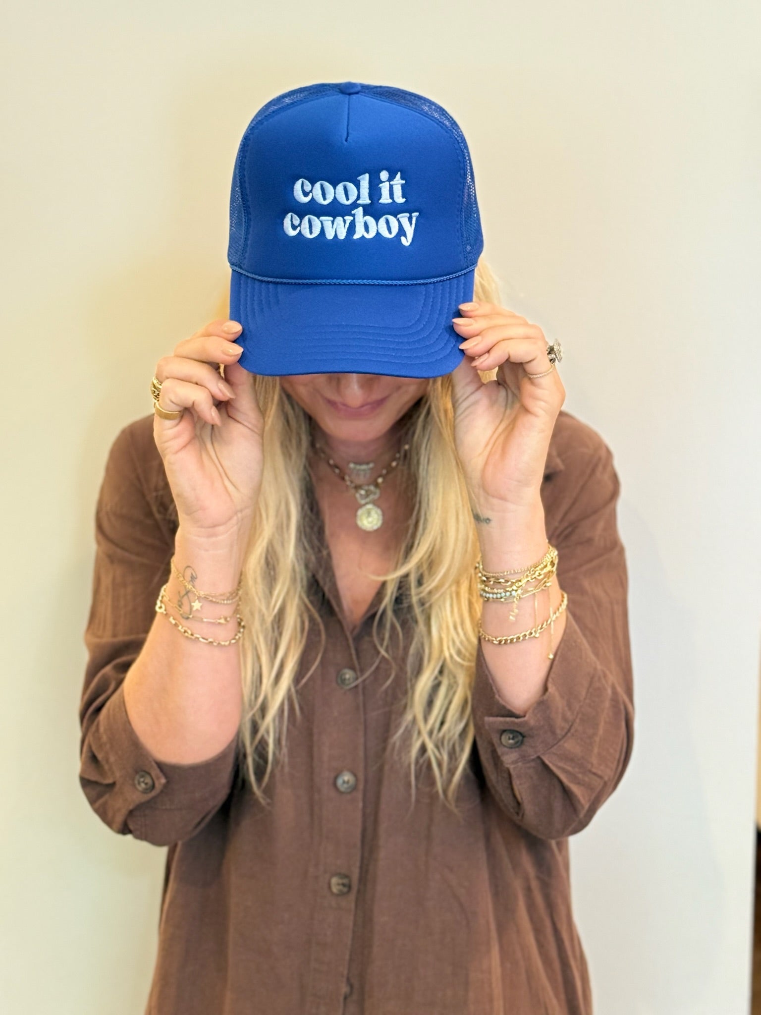 Cool It Cowboy Blue Trucker Hat