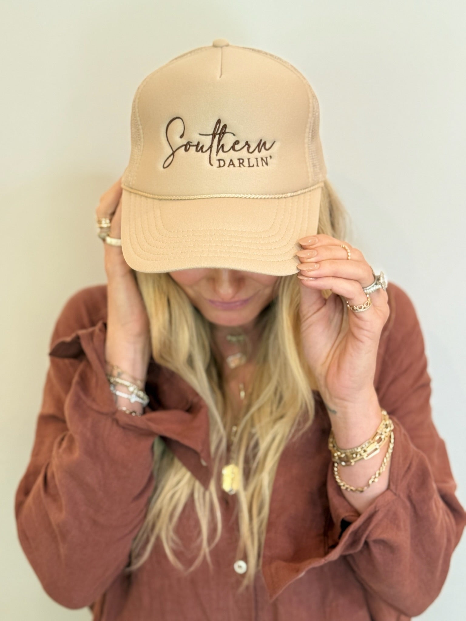 Southern Darlin' Khaki Trucker Hat