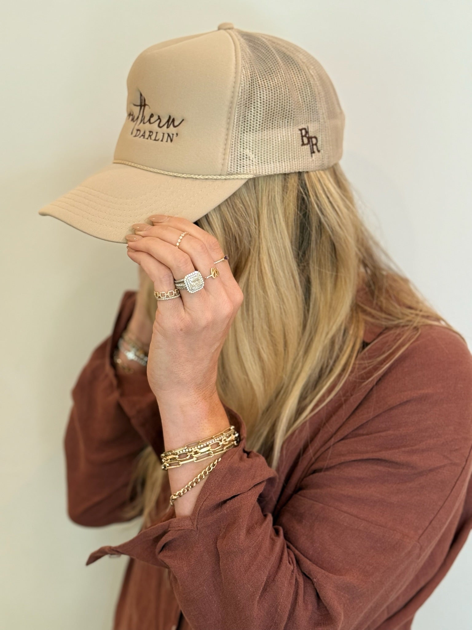 Southern Darlin' Khaki Trucker Hat