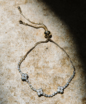GOLDEN HOUR || Gold Clover Bolo Bracelet