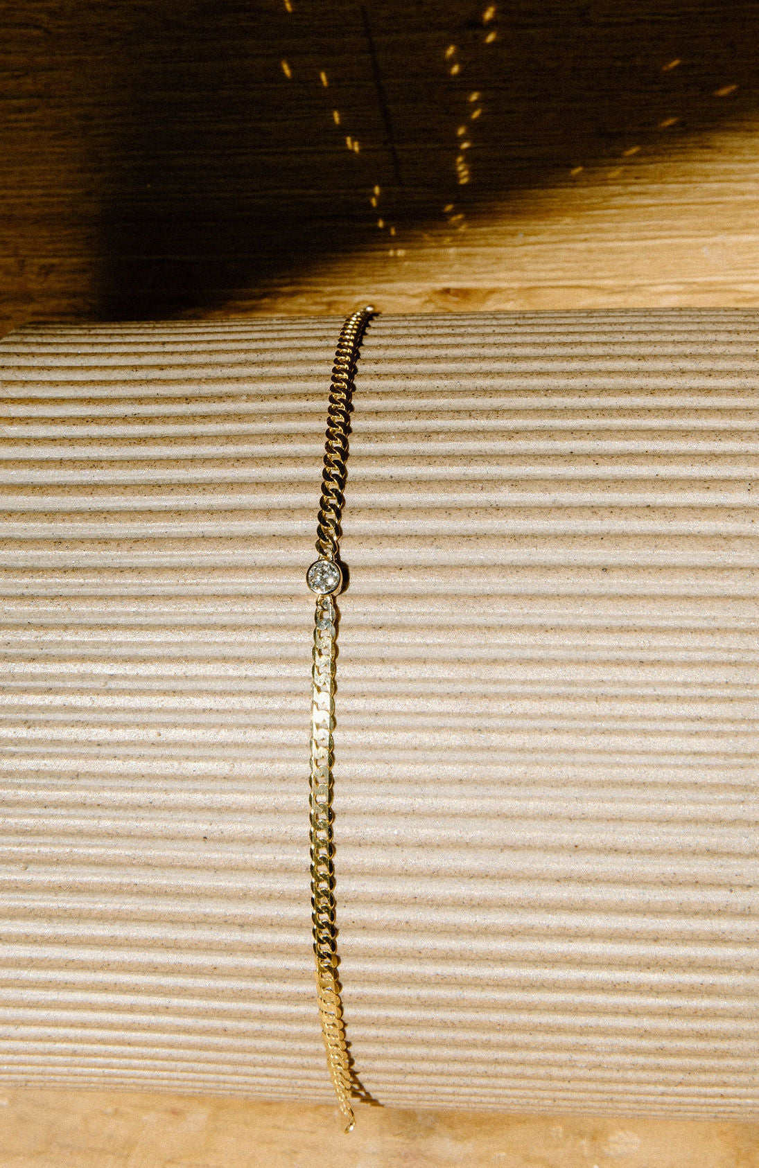 STAY GOLD || Curb Chain Diamond Bracelet