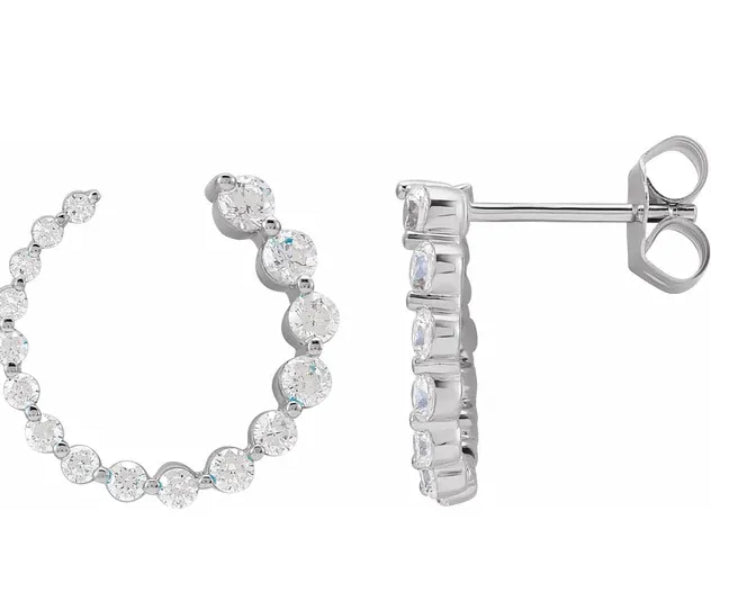 CELESTIAL SPIRALS WHITE GOLD || Diamond Swirl Earrings (Copy)