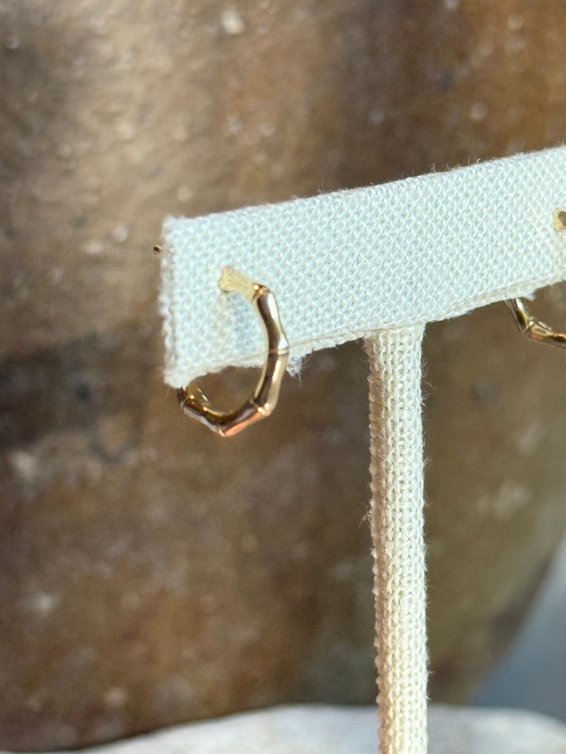 GOLDEN WHISPER || Small Bamboo Hoop Earrings
