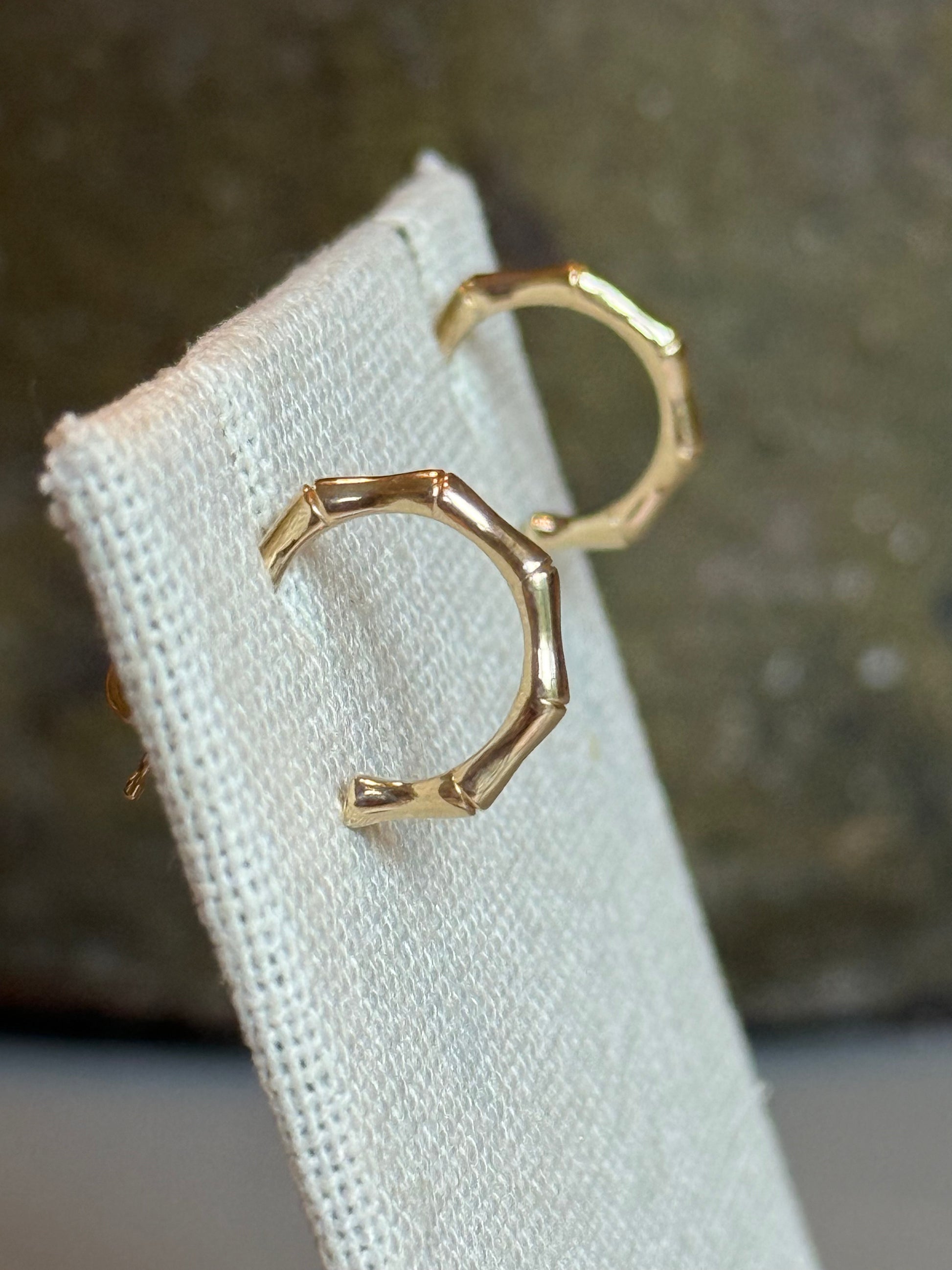 GOLDEN WHISPER || Small Bamboo Hoop Earrings