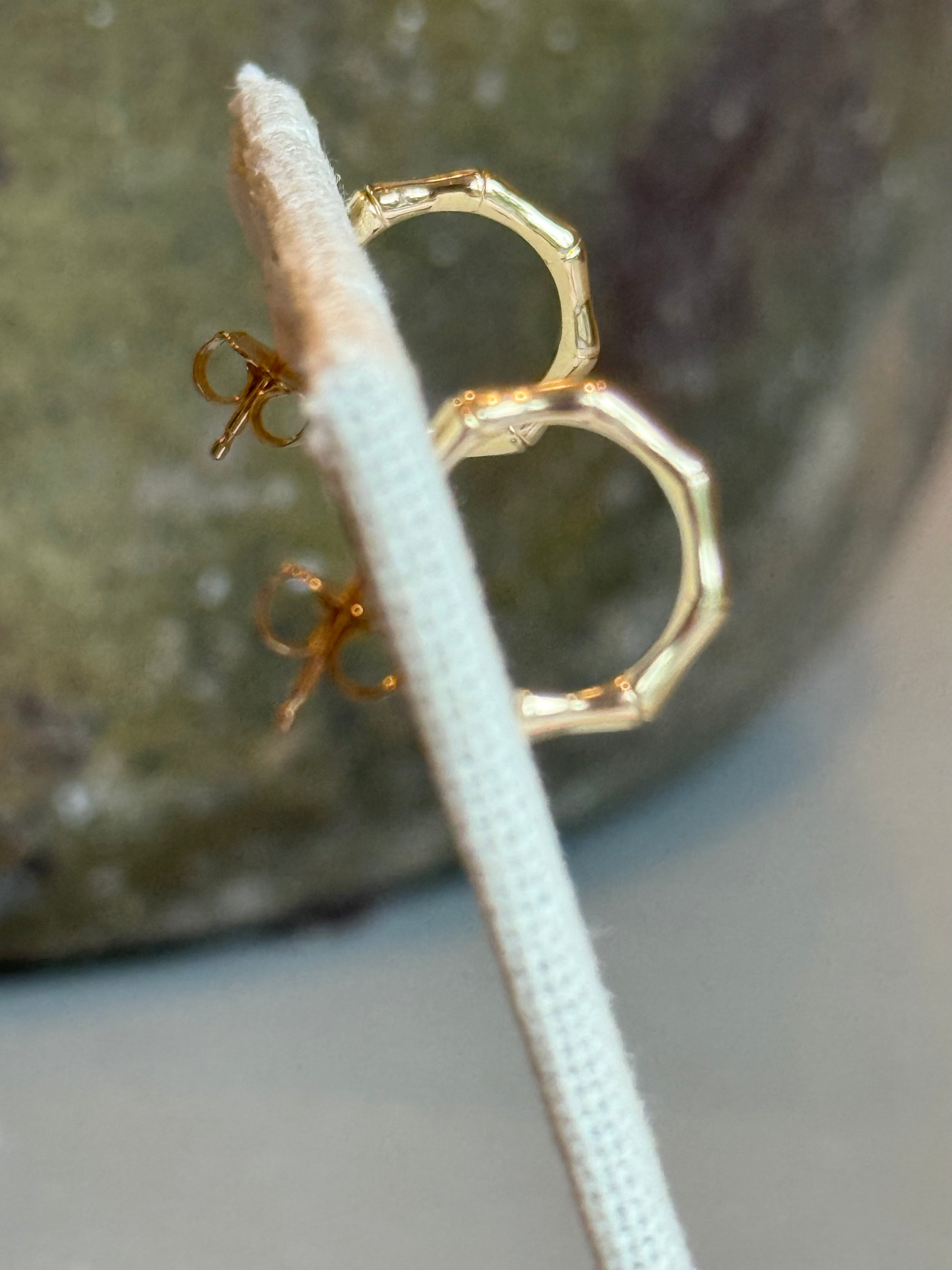GOLDEN WHISPER || Small Bamboo Hoop Earrings