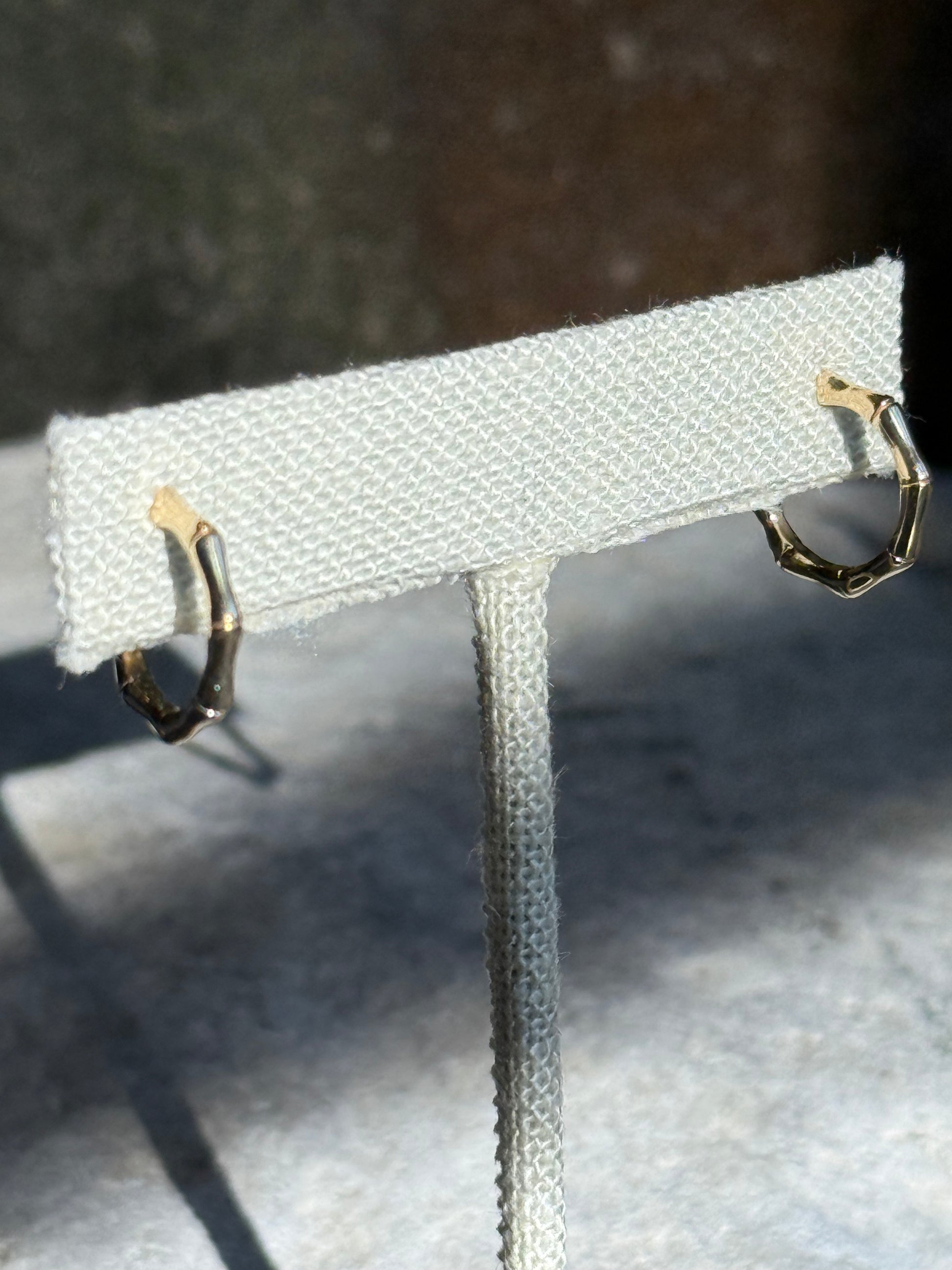 GOLDEN WHISPER || Small Bamboo Hoop Earrings