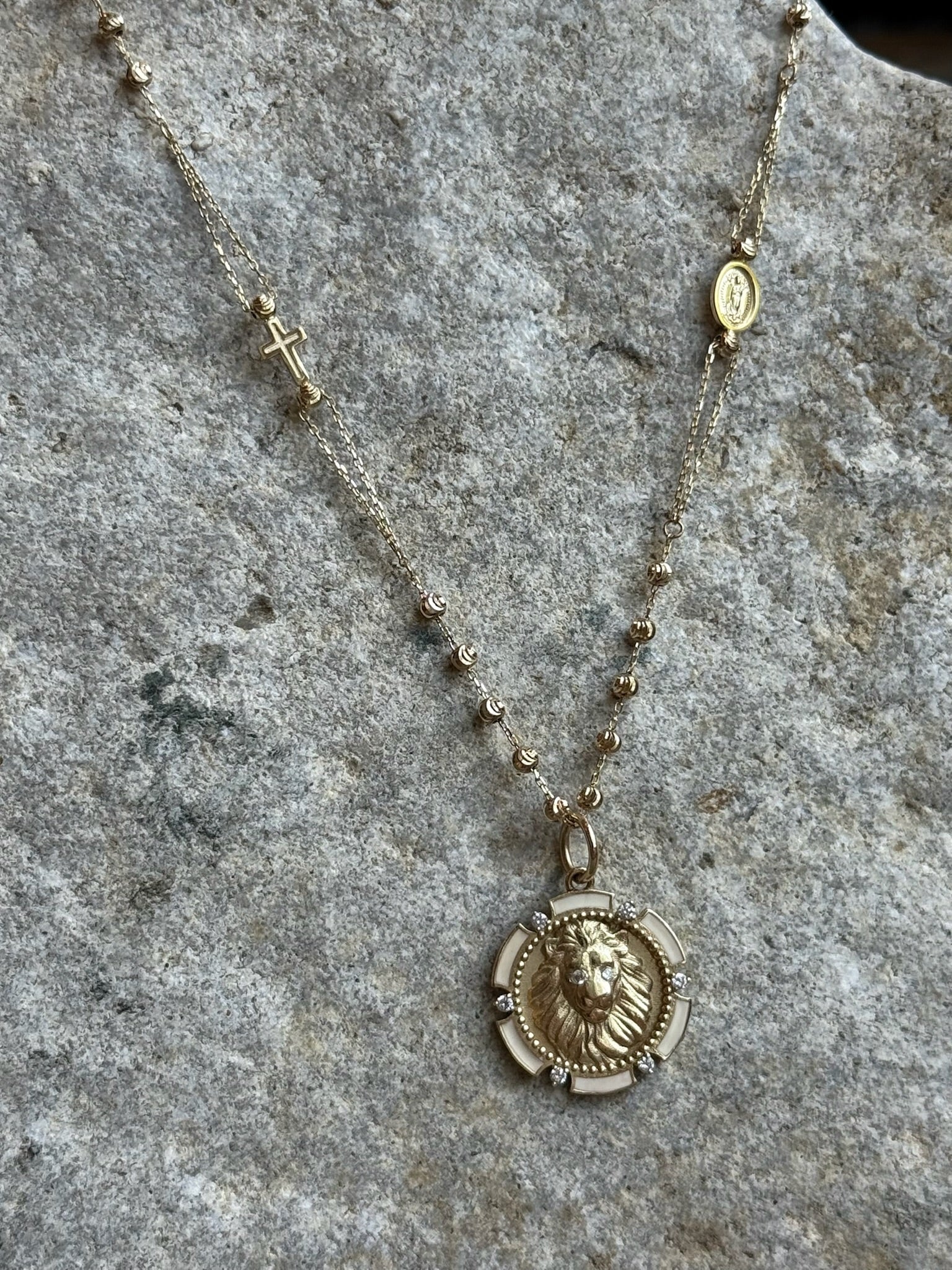 LIONHEART || Enamel Diamond Lion Pendant