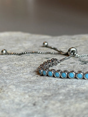 SHE GLOWS SOFTLY || Chalcedony 18K Sterling Silver Bolo Bracelet