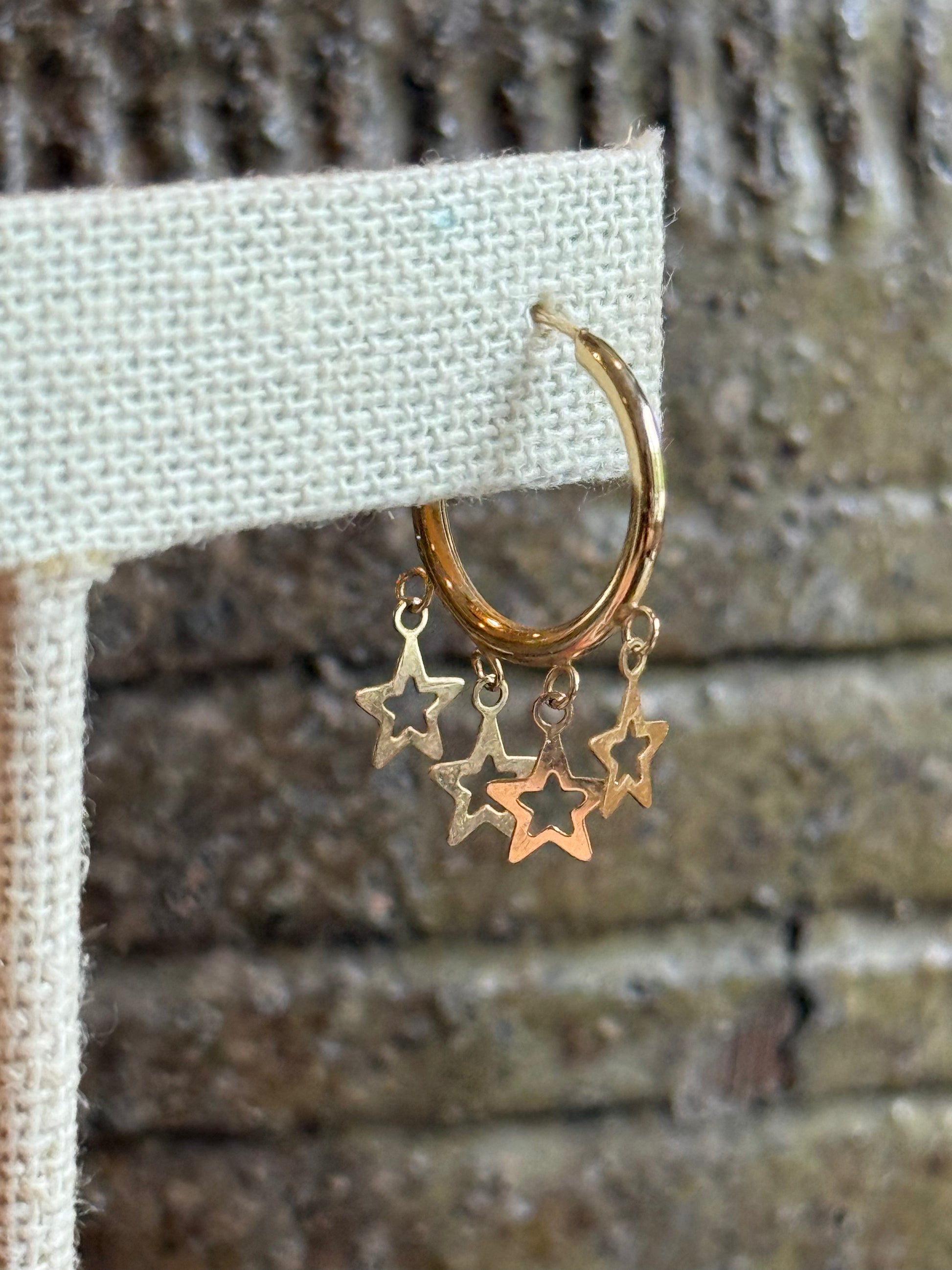 NOVA HOOPS || Star Dangle Hoop Earrings