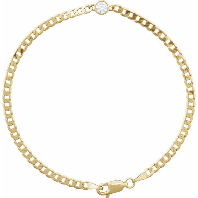 STAY GOLD || Curb Chain Diamond Bracelet